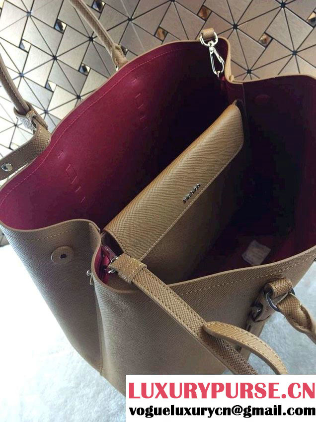 Prada Saffiano Cuir Leather Tote Bag BN2820 Camel 2014