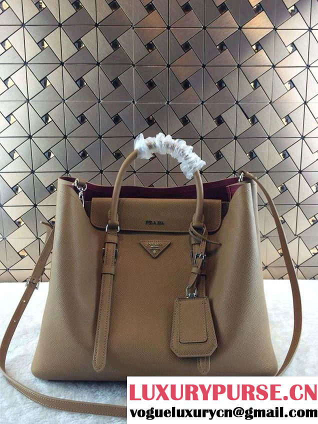 Prada Saffiano Cuir Leather Tote Bag BN2820 Camel 2014