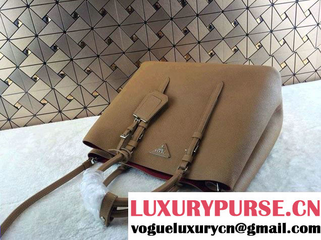 Prada Saffiano Cuir Leather Tote Bag BN2820 Camel 2014