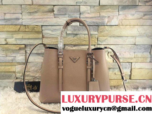 Prada Saffiano Cuir Leather Tote Small Bag BN2838 Nude 2015