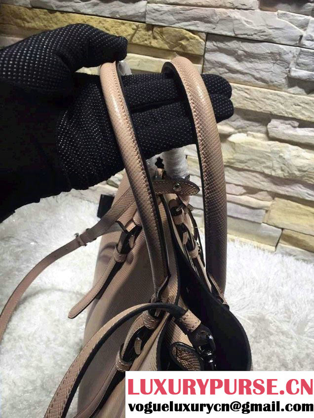 Prada Saffiano Cuir Leather Tote Small Bag BN2838 Nude 2015
