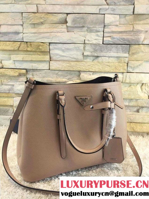 Prada Saffiano Cuir Leather Tote Small Bag BN2838 Nude 2015