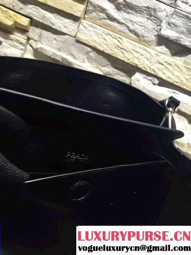 Prada Saffiano Cuir Leather Tote Small Bag BN2838 Black 2015