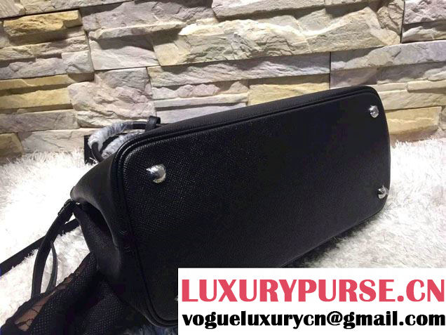 Prada Saffiano Cuir Leather Tote Small Bag BN2838 Black 2015