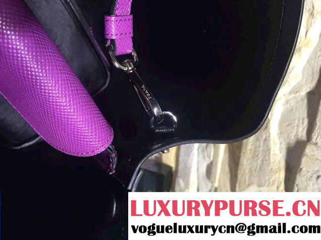 Prada Saffiano Cuir Leather Tote Small Bag BN2838 Purple 2015