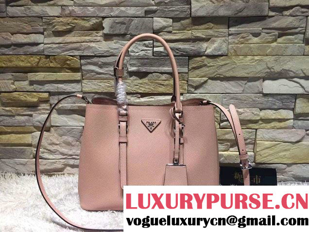 Prada Saffiano Cuir Leather Tote Small Bag BN2838 Pink 2015