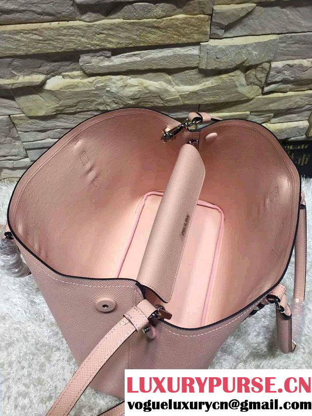 Prada Saffiano Cuir Leather Tote Small Bag BN2838 Pink 2015