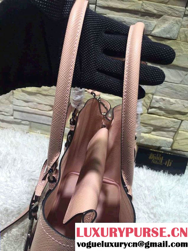 Prada Saffiano Cuir Leather Tote Small Bag BN2838 Pink 2015