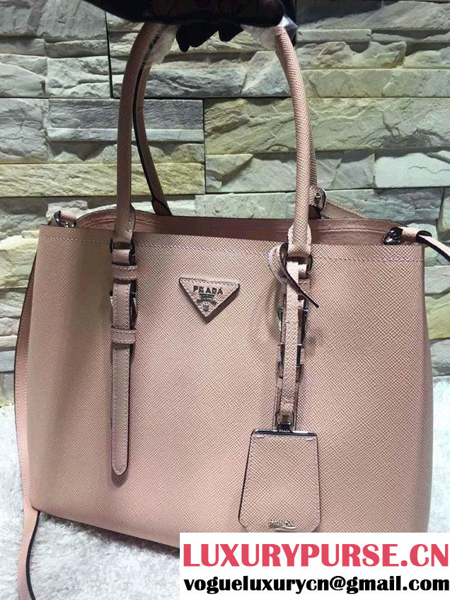 Prada Saffiano Cuir Leather Tote Small Bag BN2838 Pink 2015