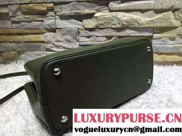 Prada Saffiano Cuir Leather Tote Small Bag BN2838 Green 2015