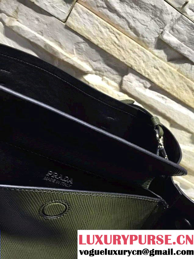 Prada Saffiano Cuir Leather Tote Small Bag BN2838 Green 2015