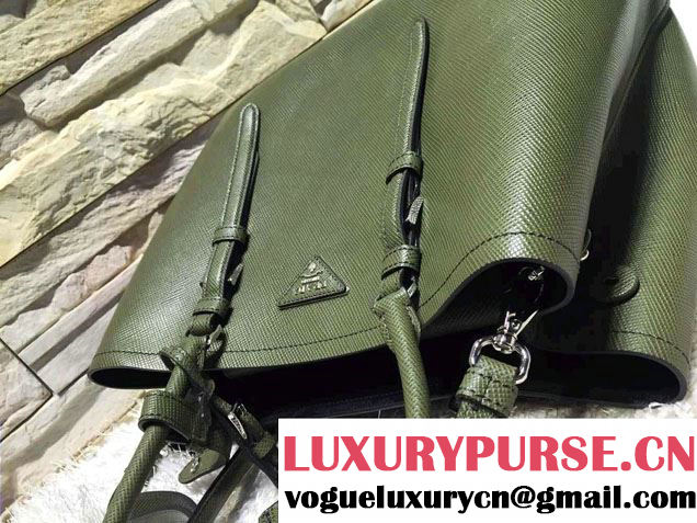 Prada Saffiano Cuir Leather Tote Small Bag BN2838 Green 2015
