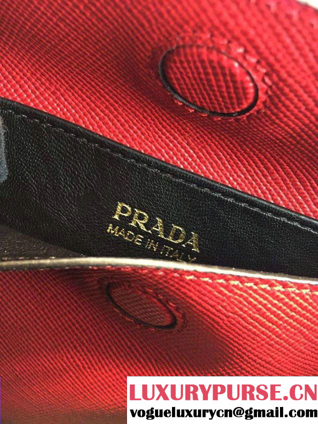 Prada Saffiano Cuir Leather Double Tote Mini Bag BN2668 Red 2015