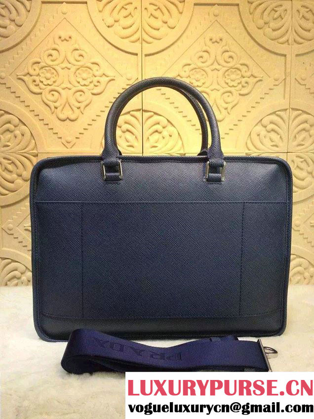 Prada Saffiano Leather Briefcase Bag VA1052 Royal Blue