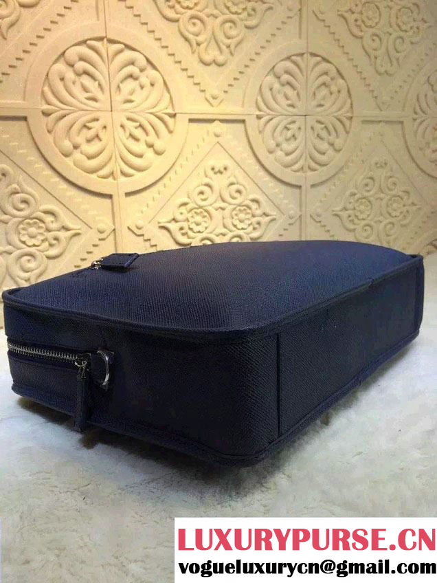 Prada Saffiano Leather Briefcase Bag VA1052 Royal Blue