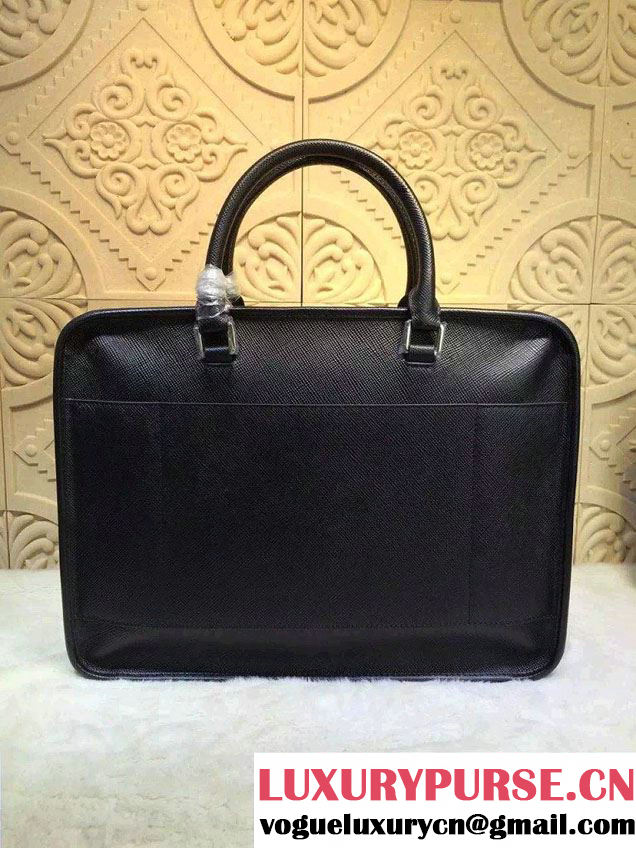 Prada Saffiano Leather Briefcase Bag VA1052 Black