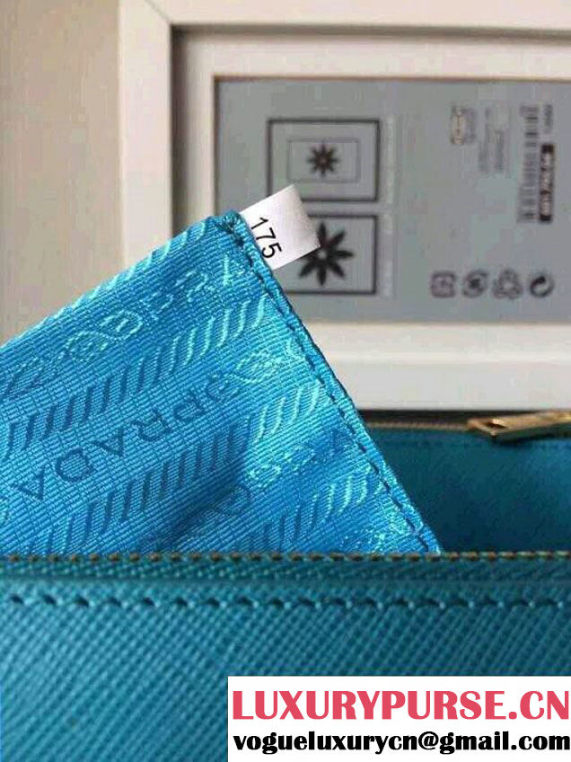Prada Saffiano Cuir Leather Tote Bag BN2361/BN1801/BN2274 Turquoise