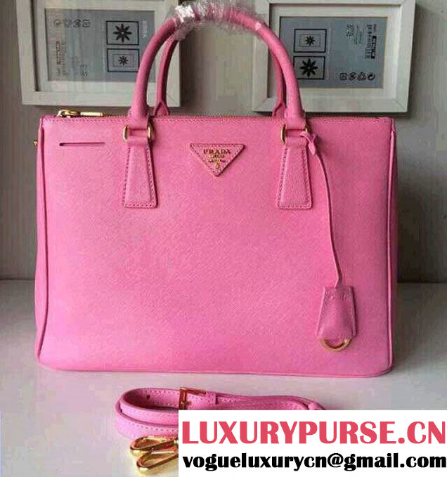 Prada Saffiano Cuir Leather Tote Bag BN2361/BN1801/BN2274 Cherry Pink