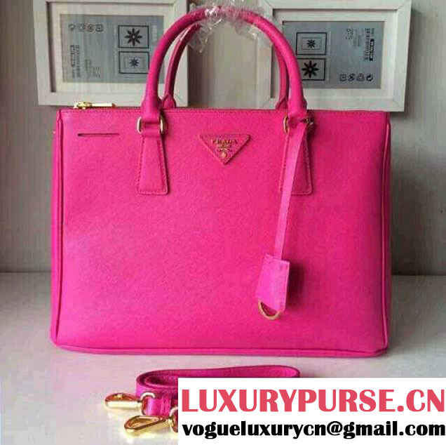 Prada Saffiano Cuir Leather Tote Bag BN2361/BN1801/BN2274 Fuchsia