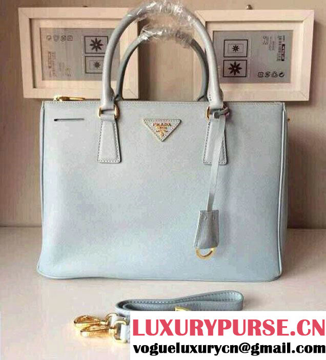 Prada Saffiano Cuir Leather Tote Bag BN2361/BN1801/BN2274 Lake Blue