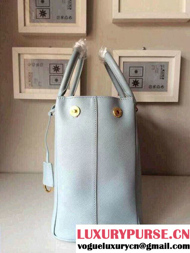 Prada Saffiano Cuir Leather Tote Bag BN2361/BN1801/BN2274 Lake Blue