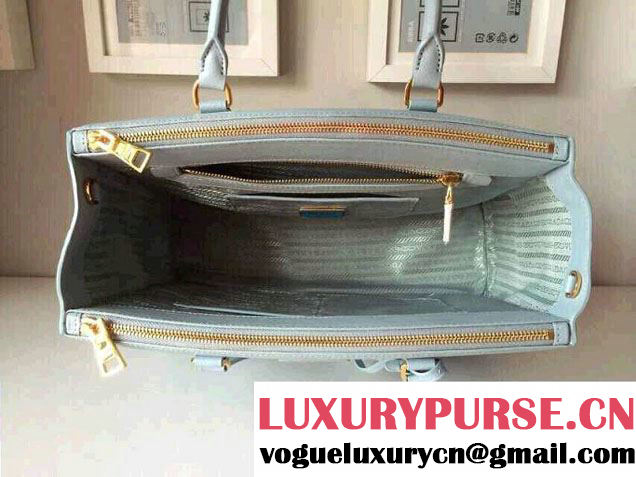 Prada Saffiano Cuir Leather Tote Bag BN2361/BN1801/BN2274 Lake Blue
