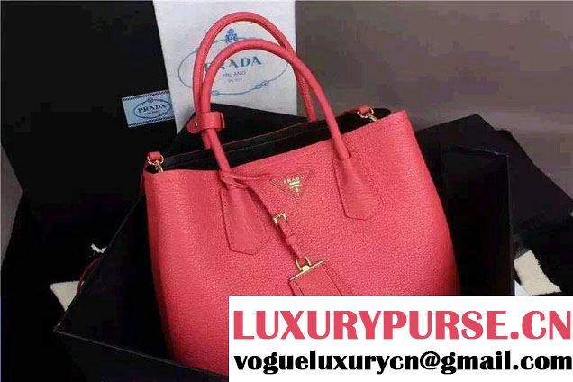 Prada Saffiano Cuir Leather Tote Small Bag BN2775 Peach 2015