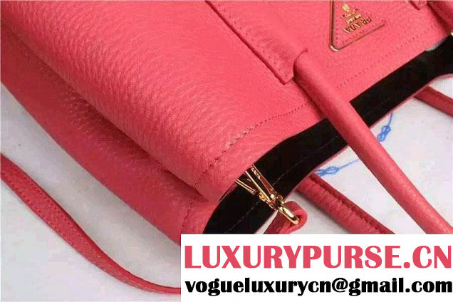 Prada Saffiano Cuir Leather Tote Small Bag BN2775 Peach 2015