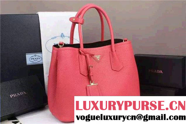 Prada Saffiano Cuir Leather Tote Small Bag BN2775 Peach 2015