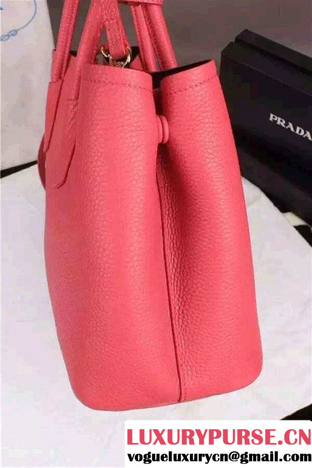 Prada Saffiano Cuir Leather Tote Small Bag BN2775 Peach 2015