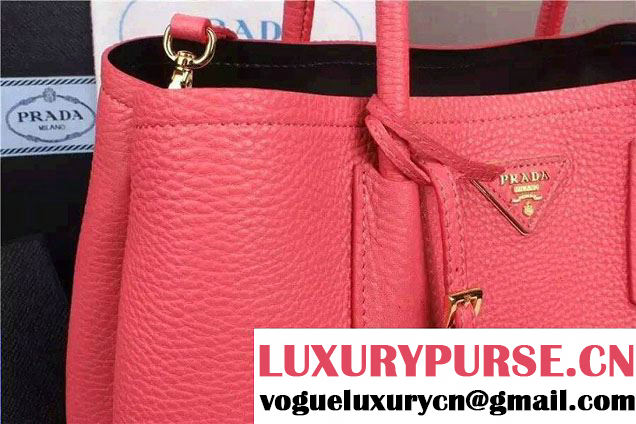 Prada Saffiano Cuir Leather Tote Small Bag BN2775 Peach 2015