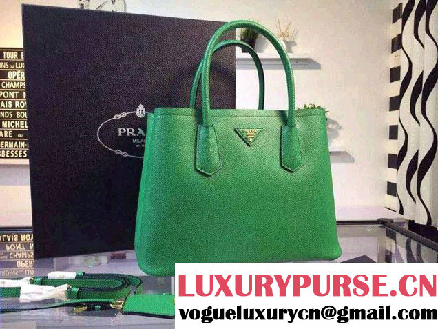 Prada Saffiano Cuir Leather Tote Small Bag BN2775 Green 2015