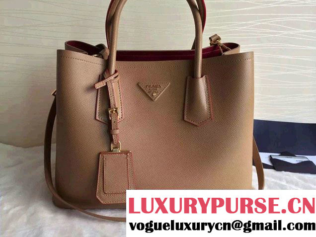 Prada Saffiano Cuir Leather Tote Small Bag BN2775 Camel 2015