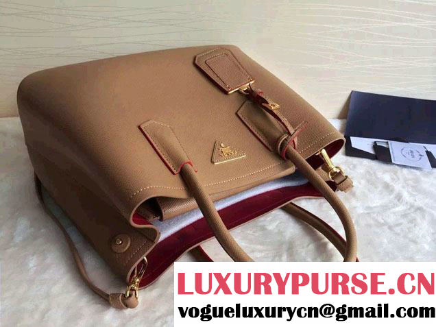 Prada Saffiano Cuir Leather Tote Small Bag BN2775 Camel 2015