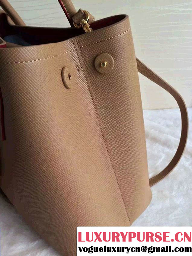 Prada Saffiano Cuir Leather Tote Small Bag BN2775 Camel 2015