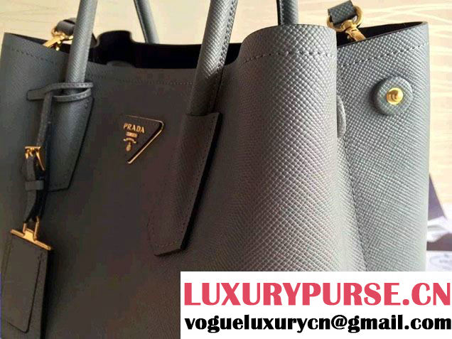 Prada Saffiano Cuir Leather Tote Small Bag BN2775 Gray 2015