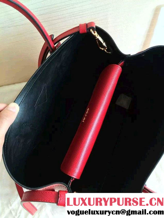 Prada Saffiano Cuir Leather Tote Small Bag BN2775 Red 2015
