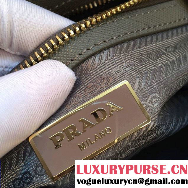 Prada Saffiano Cuir Leather Tote Bag BN1801 dark gray