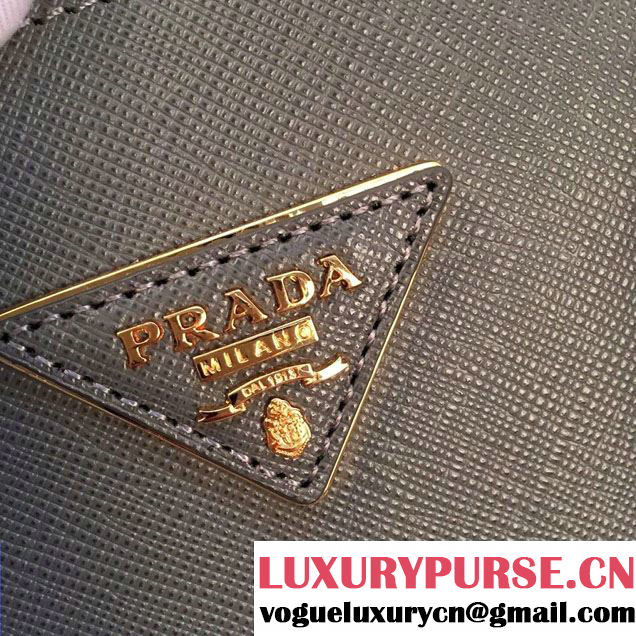 Prada Saffiano Cuir Leather Tote Bag BN1801 dark gray
