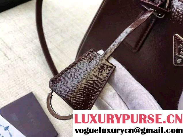 Prada Galleria Saffiano Leather Tote Bag 1BA863 Burgundy 2016
