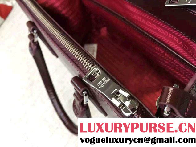 Prada Galleria Saffiano Leather Tote Bag 1BA863 Burgundy 2016