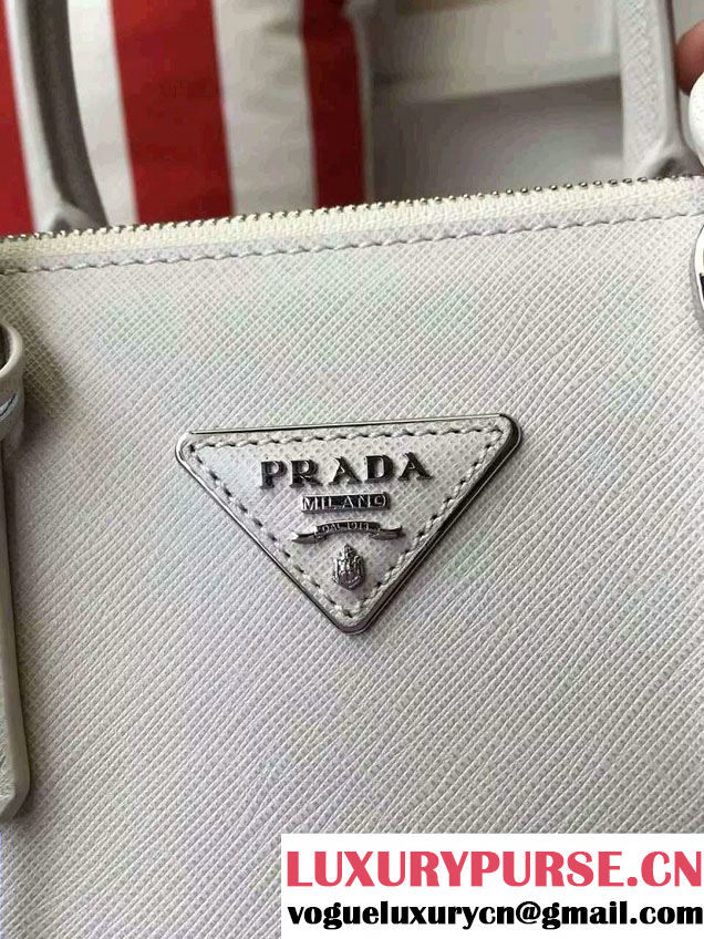 Prada Galleria Saffiano Leather Tote Bag 1BA863 Off White 2016