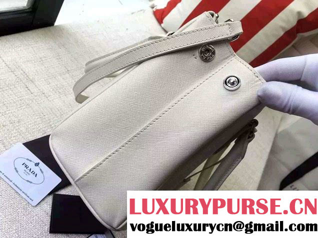 Prada Galleria Saffiano Leather Tote Bag 1BA863 Off White 2016