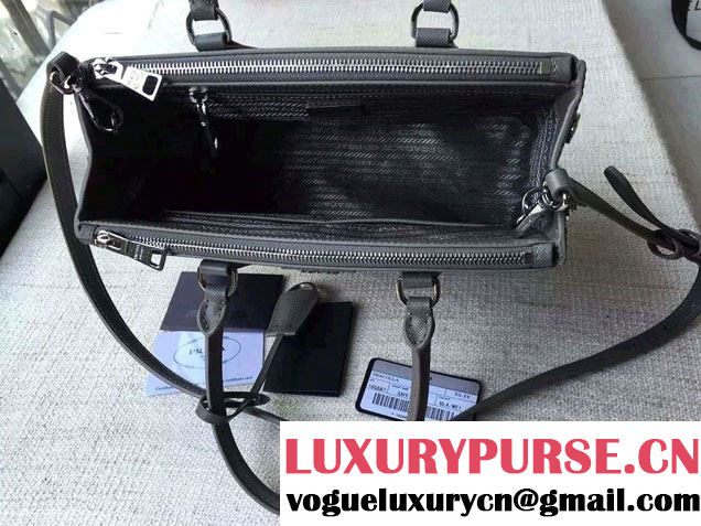 Prada Galleria Saffiano Leather Tote Bag 1BA863 Gray 2016