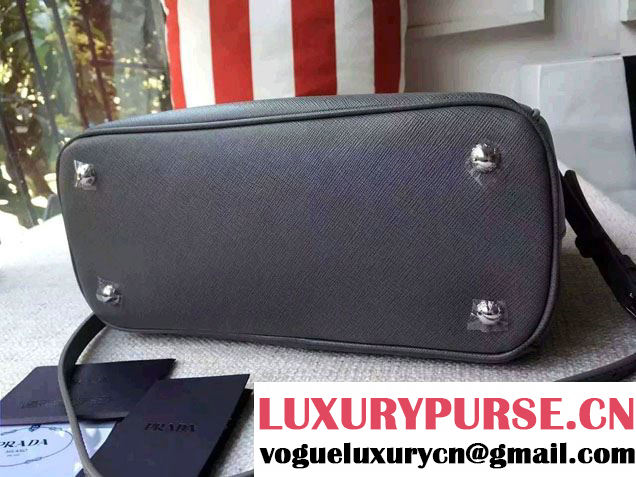 Prada Galleria Saffiano Leather Tote Bag 1BA863 Gray 2016