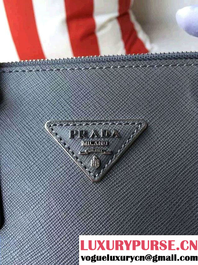 Prada Galleria Saffiano Leather Tote Bag 1BA863 Gray 2016