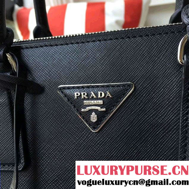 Prada Galleria Saffiano Leather Tote Bag 1BA863 Black 2016
