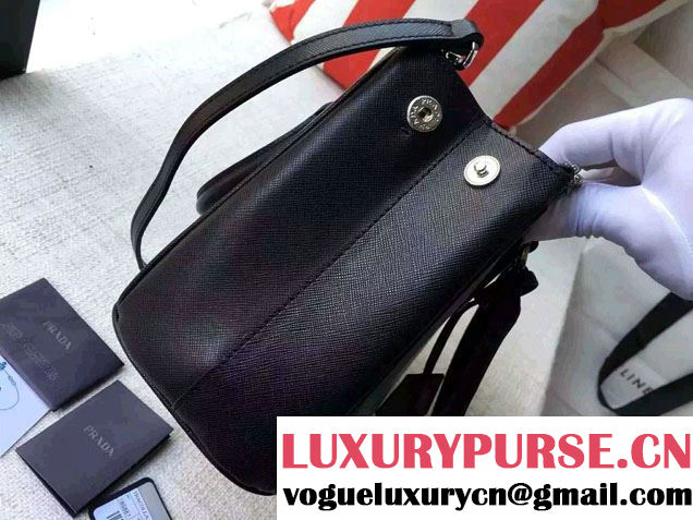 Prada Galleria Saffiano Leather Tote Bag 1BA863 Black 2016