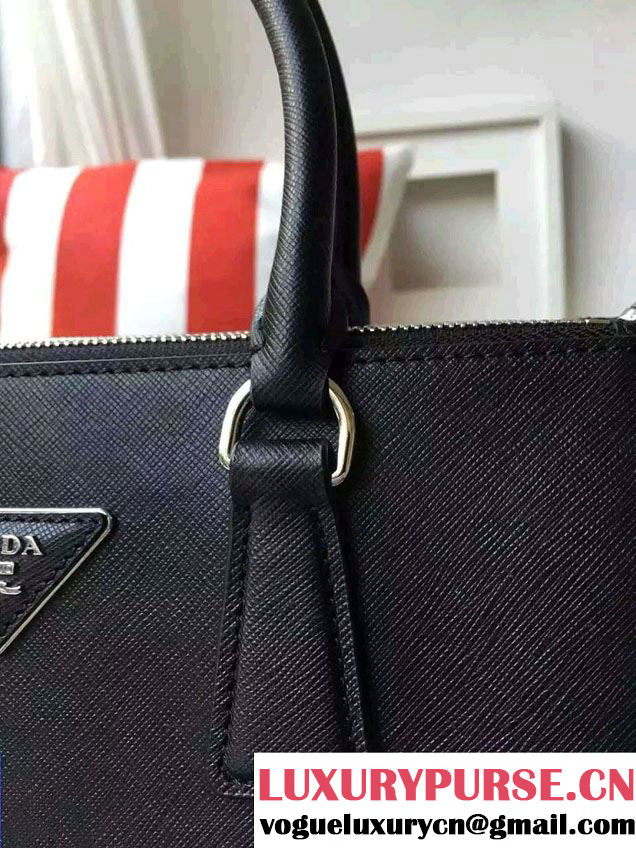 Prada Galleria Saffiano Leather Tote Bag 1BA863 Black 2016