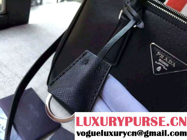 Prada Galleria Saffiano Leather Tote Bag 1BA863 Black 2016